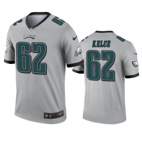 Camiseta Hombre NFL Philadelphia Eagles Jason Kelce 62 Silver Inverted Legend